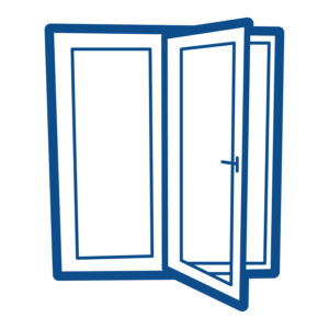 Euro Center Hinge patio door by Minnkota Windows with traditional single active panel
